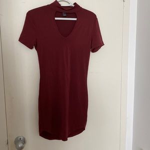 Burgundy body cone dress